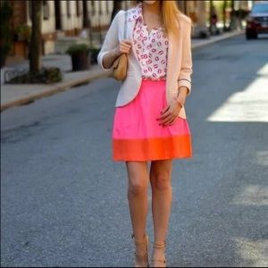 J.Crew Hot Pink Color Block Mini Skirt